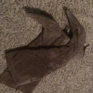 Man made suede below knee boots